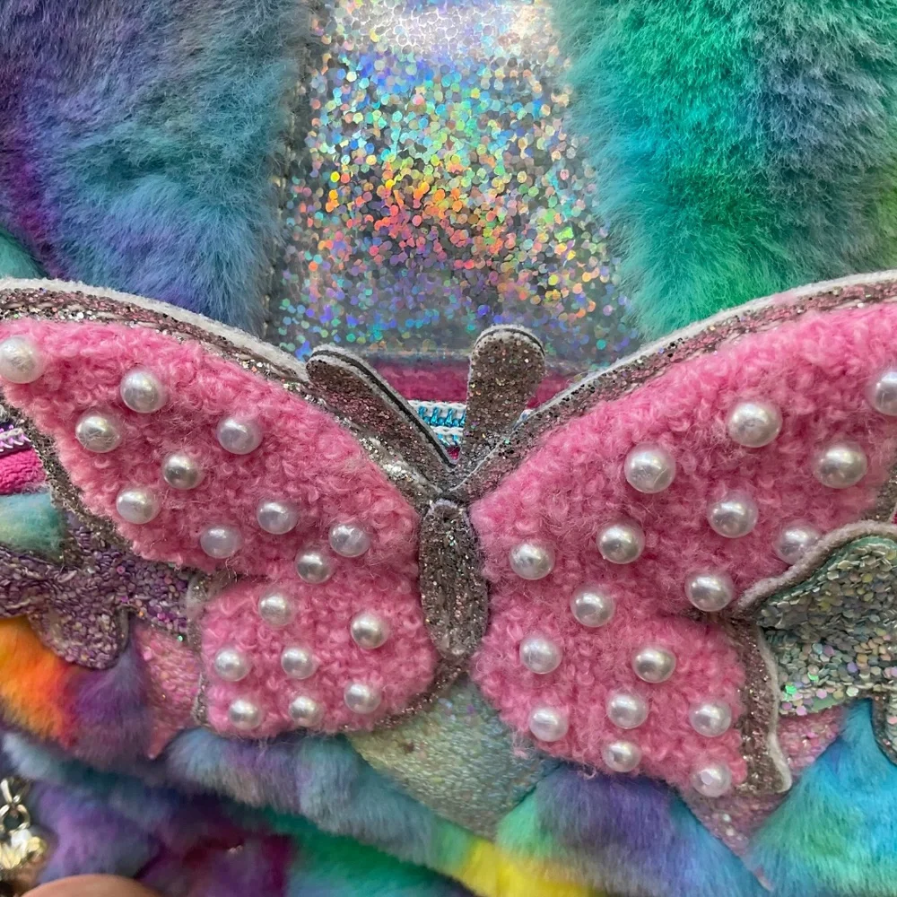 OMG Accessories Small Colorful Pearl Jeweled Backpack